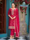 Vartika By Mrudangi Pure Viscose Jaquard Top With Bottom Dupatta Exporters In India